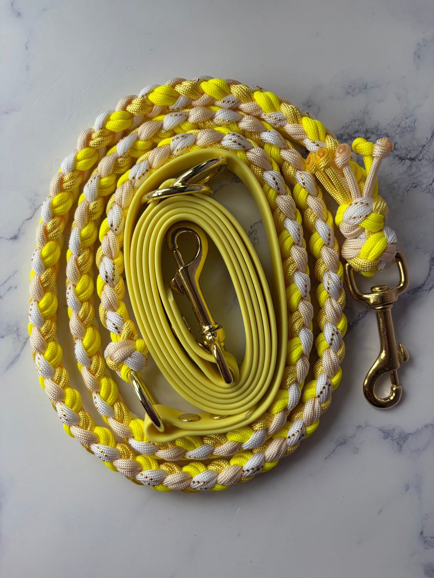 Leine + Halsband Yellow (HU 40-51cm)
